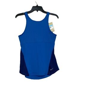 Nike Yoga Dri-FIT Ribbed‎ Training Tank Top Womens Size Medium Blue DR0374-407
